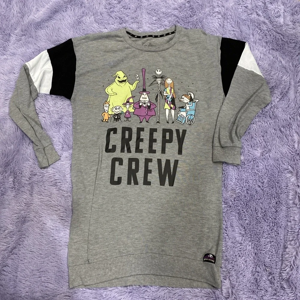 Tim Burton Disney Nightmare Before Christmas Medium Sweater Dress Pajama - Picture 1 of 4